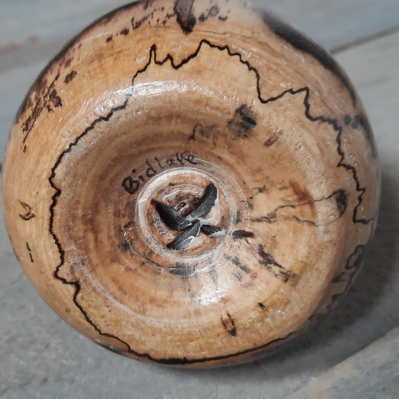 Handmade Turned Wood Pear Fruit Sculpture Signed - Picture 15 of 16